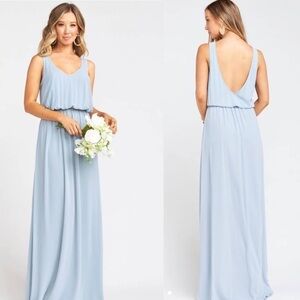 Show Me Your Mumu Kendall Maxi Dress in Steel Blue